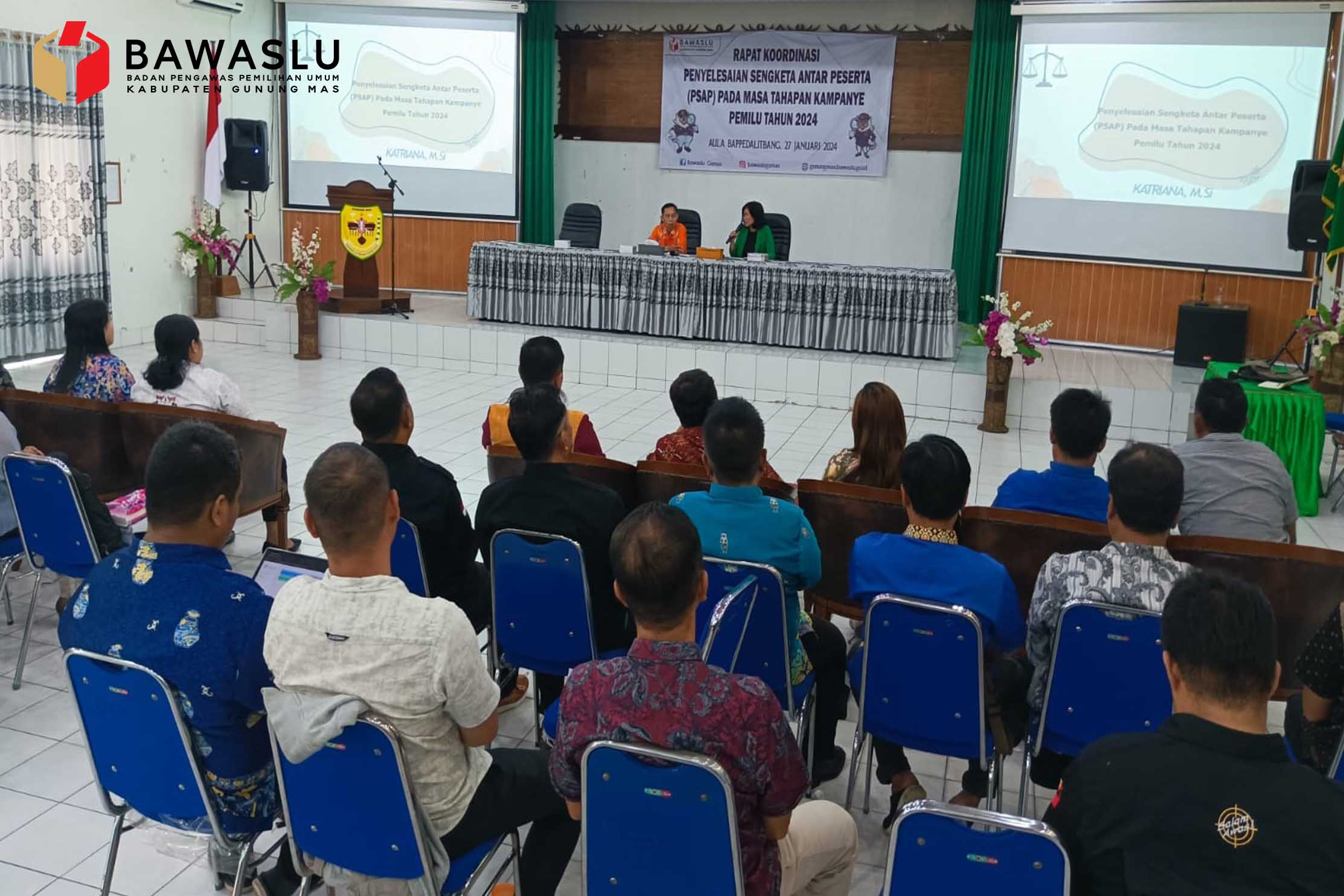 Bawaslu Kabupaten Gunung Mas gelar  RapatÂ Koordinasi Penyelesaian Sengketa Antar Peserta (PSAP) Pada Masa tahapan Kampanye Pemilu Tahun 2024