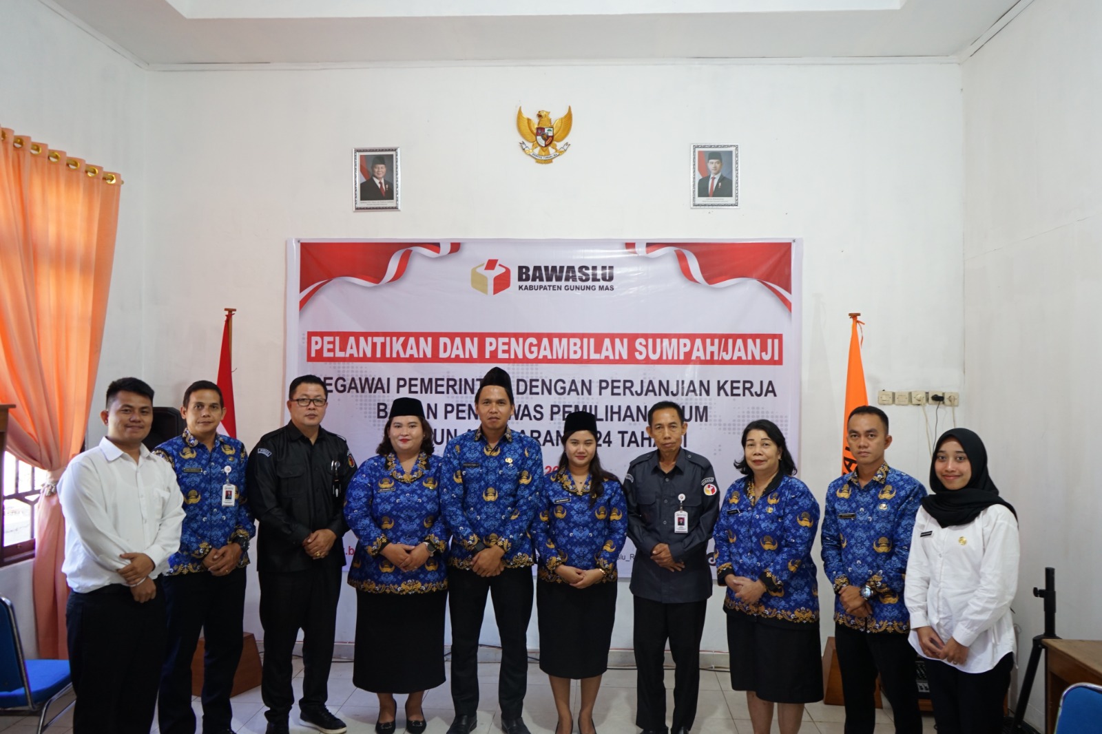 Tiga ASN Bawaslu Gunung Mas Dilantik