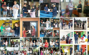 Bawaslu Kabupaten Gunung Mas beserta Panwaslu Kecamatan se-Kabupaten Gunung Mas membagikan leaflet untuk memberikan Pengetahuan dan Pemahaman mengenai Produk Hukum terkhusus Pemilu